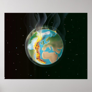 Tektone Platten des Planeten Erde Poster