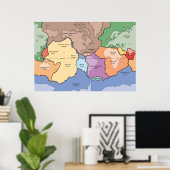 Tektonische Teller des Erddiagramms Poster (Heimbüro)