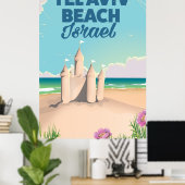 Tel Aviv Beach Israel Strandposter Poster (Heimbüro)