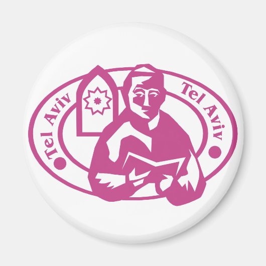 Tel Aviv Briefmarke Magnet (Vorne)