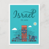 Tel Aviv Israel Art Travel Illustration Postkarte (Vorderseite)