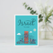 Tel Aviv Israel Art Travel Illustration Postkarte (Stehend Vorderseite)