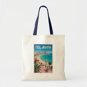 Tel Aviv Israel Illustration Reise Kunst Vintage Tragetasche