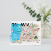 Tel Aviv Israel Illustriert Karte mit Straßen (Stehend Vorderseite)