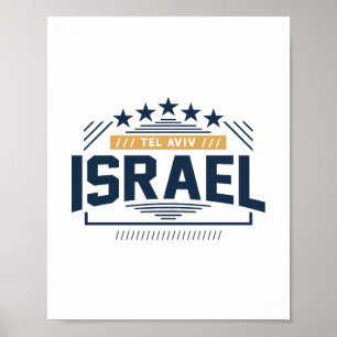 Tel Aviv Israel Moderne urbane Typografie-Design Poster