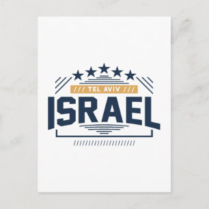 Tel Aviv Israel Moderne urbane Typografie-Design Postkarte