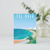*~* Tel Aviv Israel Postcard Blue City Palm Postkarte (Stehend Vorderseite)