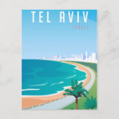 *~* Tel Aviv Israel Postcard Blue City Palm Postkarte (Vorderseite)