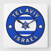 Tel Aviv Israel Quadratische Wanduhr (Vorderseite)