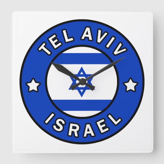 Tel Aviv Israel Quadratische Wanduhr (Vorderseite)