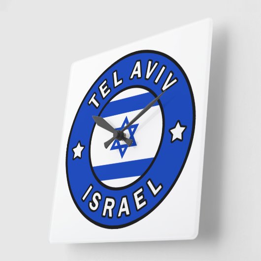 Tel Aviv Israel Quadratische Wanduhr (Winkel)