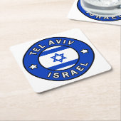 Tel Aviv Israel Rechteckiger Pappuntersetzer (angewinkelt)