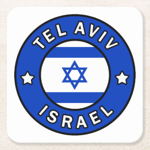 Tel Aviv Israel Rechteckiger Pappuntersetzer