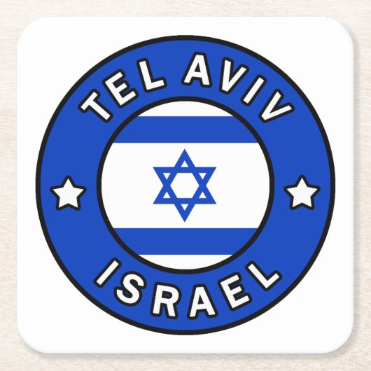 Tel Aviv Israel Rechteckiger Pappuntersetzer (Vorderseite)