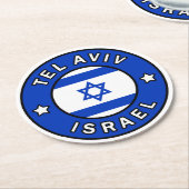 Tel Aviv Israel Runder Pappuntersetzer (Angewinkelt)