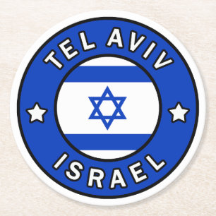 Tel Aviv Israel Runder Pappuntersetzer
