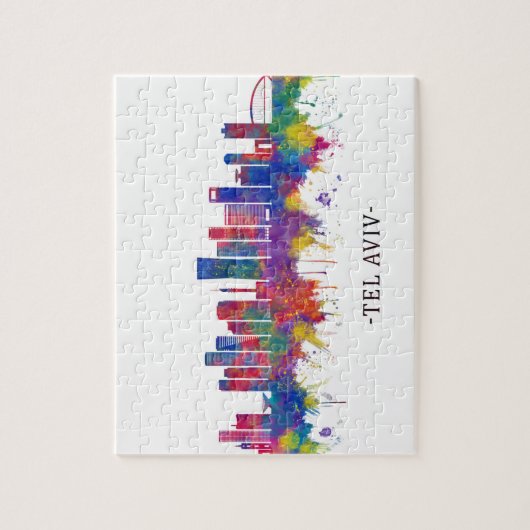 Tel Aviv Israel Skyline Puzzle (Vertikal)