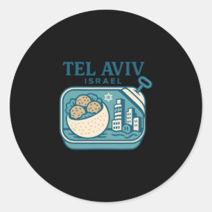 Tel Aviv Israel Souvenir Israelisches Essen Und Re Runder Aufkleber