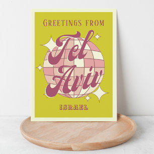 Tel Aviv Israel Urlaub Retro grün Postkarte