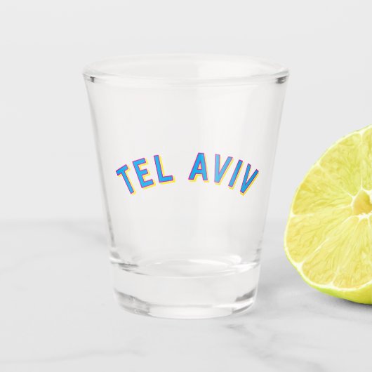 Tel Aviv, Israel Vintag Arch Schnapsglas (Vorderseite)