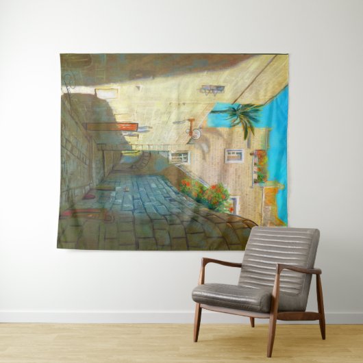 Tel Aviv Jaffo Old City Israel Reisen Ölgemälde Wandteppich (Beispiel (Horizontal))