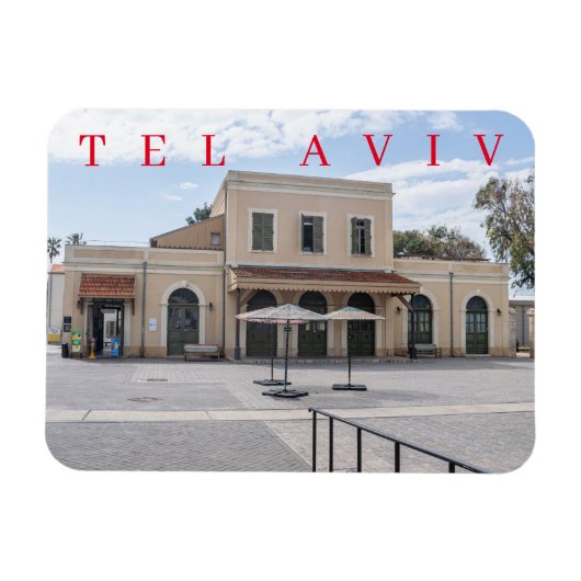 Tel Aviv Old Tram Station View Kühlschrankmagnet Magnet (Horizontal)