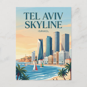 Tel Aviv Skyline Israel Postkarte