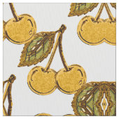 Tela Golden Metallic Cherries Geometric Pattern Stoff (Nahaufnahme)