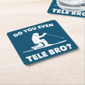 Tele Bro? Rechteckiger Pappuntersetzer (angewinkelt)