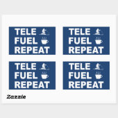 Tele Fuel Repeat Rechteckiger Aufkleber (Blatt)