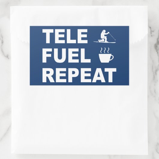 Tele Fuel Repeat Rechteckiger Aufkleber (Tasche)
