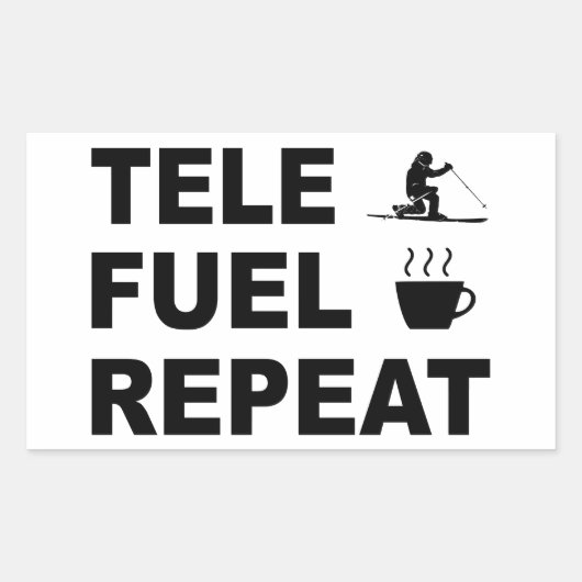 Tele Fuel Repeat Rechteckiger Aufkleber (Vorderseite)
