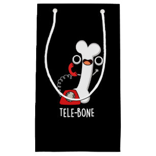 Telebone Funny Bone Telefone Pun Dark BG Kleine Geschenktüte