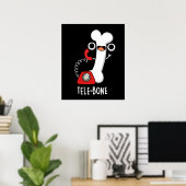 Telebone Funny Bone Telefone Pun Dark BG Poster (Heimbüro)