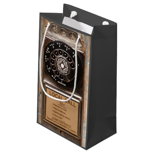 Telefon Antiquitätentelefon robuste Kleine Geschenktüte (Rückseite Schrägansicht)