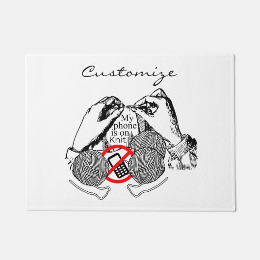 Telefon auf Strick Thunder_Cove Fußmatte (Vorderseite)