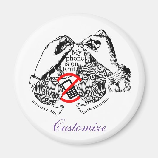 Telefon auf Strick Thunder_Cove Magnet (Vorne)