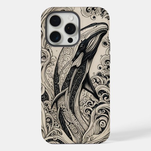 Telefon Bone Scrimshaw Whale iPhone Case Hülle (Rückseite)