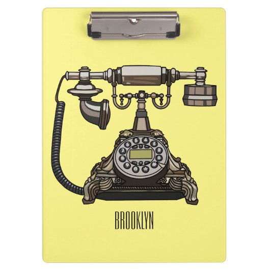 Telefon Cartoon-Illustration Klemmbrett (Vorderseite)