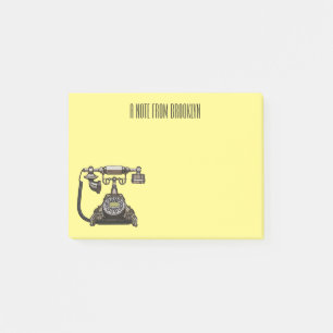 Telefon Cartoon-Illustration Post-it Klebezettel