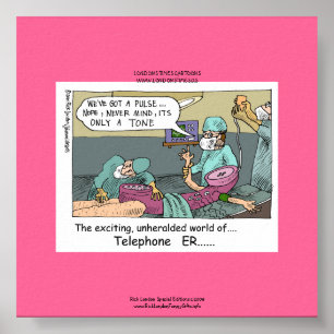 Telefon Code Blau Cartoon Lustige Leinwanddruck Poster