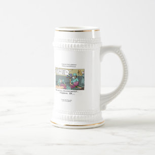 Telefon Code Blau Cartoon Lustiger Bierkrug Bierglas