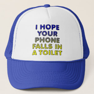 Telefon in der Toilette Funny Ball Cap Trucker Hut Truckerkappe