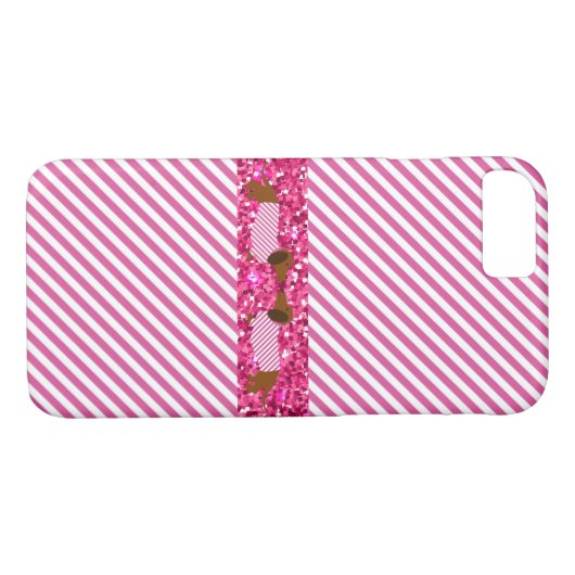 Telefon/iPad Gehäuse Dackel Rosa Glitzer Streifen Case-Mate iPhone Hülle (Rückseite (Horizontal))