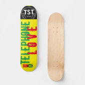 TELEFON LIEBE Skateboard, 7¾ Zoll Deck Skateboard (Vorderseite)