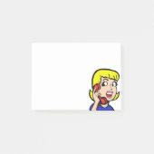Telefon-Mädchen-Comic-Streifen-Anmerkungen Post-it Klebezettel (Vorderseite)