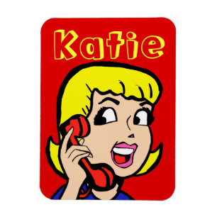 Telefon-Mädchen-Comic-Streifen Flexi Magnet