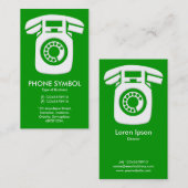 Telefon-Symbol - Grün (009900) Visitenkarte (Vorne/Hinten)