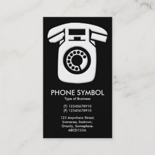 Telefon-Symbol - Schwarzes (Goldkarte) Visitenkarte