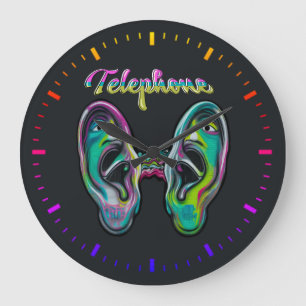 Telefon Tasse Große Wanduhr